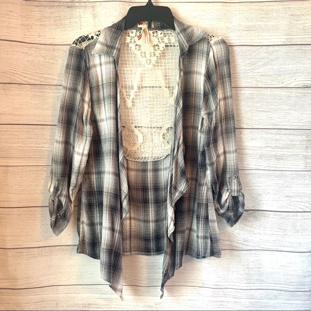 Poof! Clothing Company Black/White Plaid Camisole